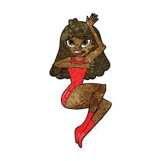cartoon woman in lingerie N29