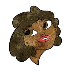 cartoon happy woman N175