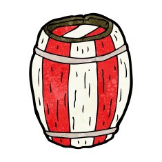 cartoon painted barrel N6
