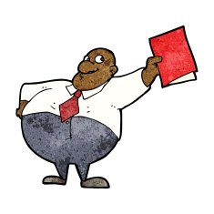 cartoon happy boss with file N7