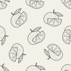orange doodle seamless pattern background N6