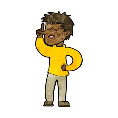 cartoon man with idea N115