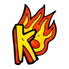 cartoon flaming letter N69
