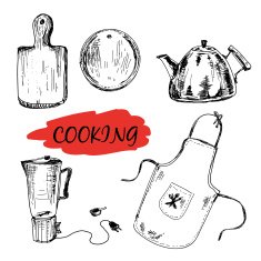 Set of kitchen utensils