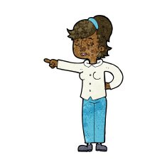 cartoon friendly woman pointing N7