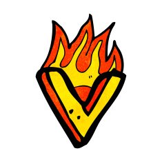 cartoon flaming letter N77