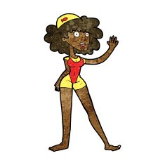 cartoon swimmer woman N6