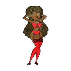 cartoon woman in lingerie N30
