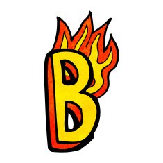cartoon flaming letter N80