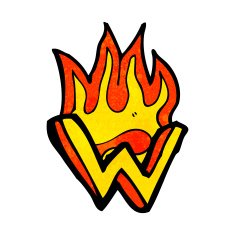 cartoon flaming letter N81