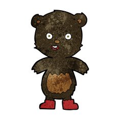 cartoon happy teddy bear in boots N6
