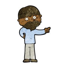 cartoon bearded man pointing N6