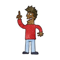 cartoon man with great new idea N6