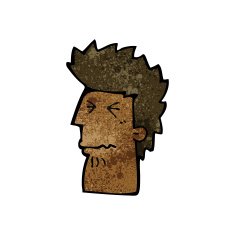 cartoon unhappy man N13