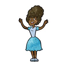 cartoon happy 1950's woman N7