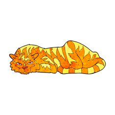 cartoon resting tiger N7