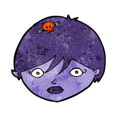 cartoon vampire face N23