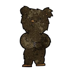cartoon happy little black bear N7
