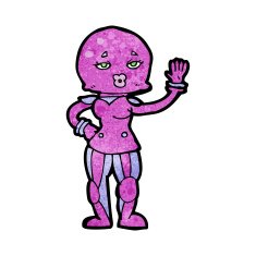 cartoon female astronaut N19