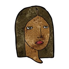 cartoon serious woman N13