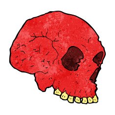 cartoon spooky skull N111