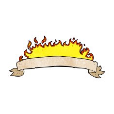 cartoon flaming banner N3