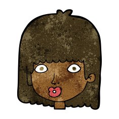 cartoon surprised woman N152