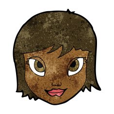 cartoon female face N93