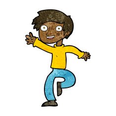 cartoon excited boy dancing N5