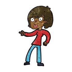 cartoon woman pointing N139