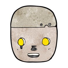 cartoon robot head N51