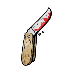 cartoon bloody folding knife N11