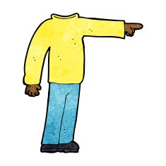 cartoon headless man pointing N6