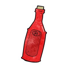 cartoon message in bottle N5