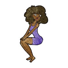 cartoon sitting woman in dress N7