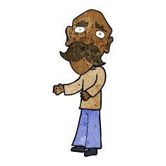 cartoon lonely old man N6