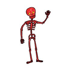 cartoon waving skeleton N6