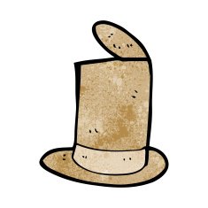 cartoon old top hat N15