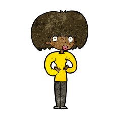 cartoon surprised woman N154