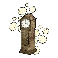 cartoon dusty old grandfather clock N3