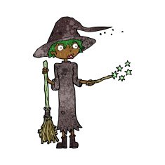 Cartoon Witch Casting Spell N15