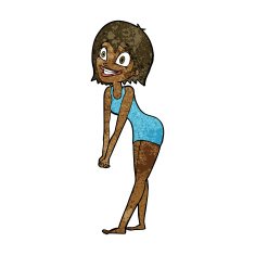 cartoon excited woman N91