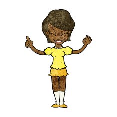 cartoon pretty girl with idea N18