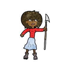 cartoon woman with harpoon N6
