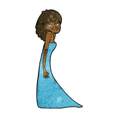 cartoon woman pulling photo face N6
