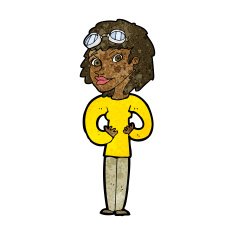 cartoon aviator woman N6