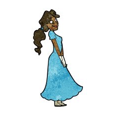 cartoon pretty woman in dress N31