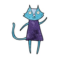 cute cartoon black cat waving N5