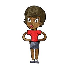 cartoon woman with hands on hips N140