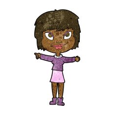 cartoon woman pointing N141